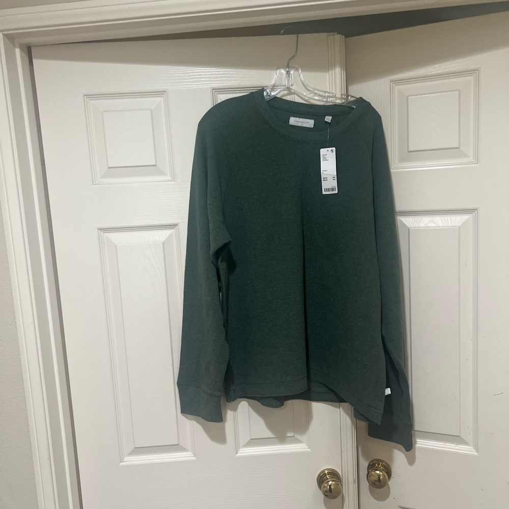 UO urban outfitters Men’s Sz Large army Green Waffle Thermal Long Sleeve Sweater